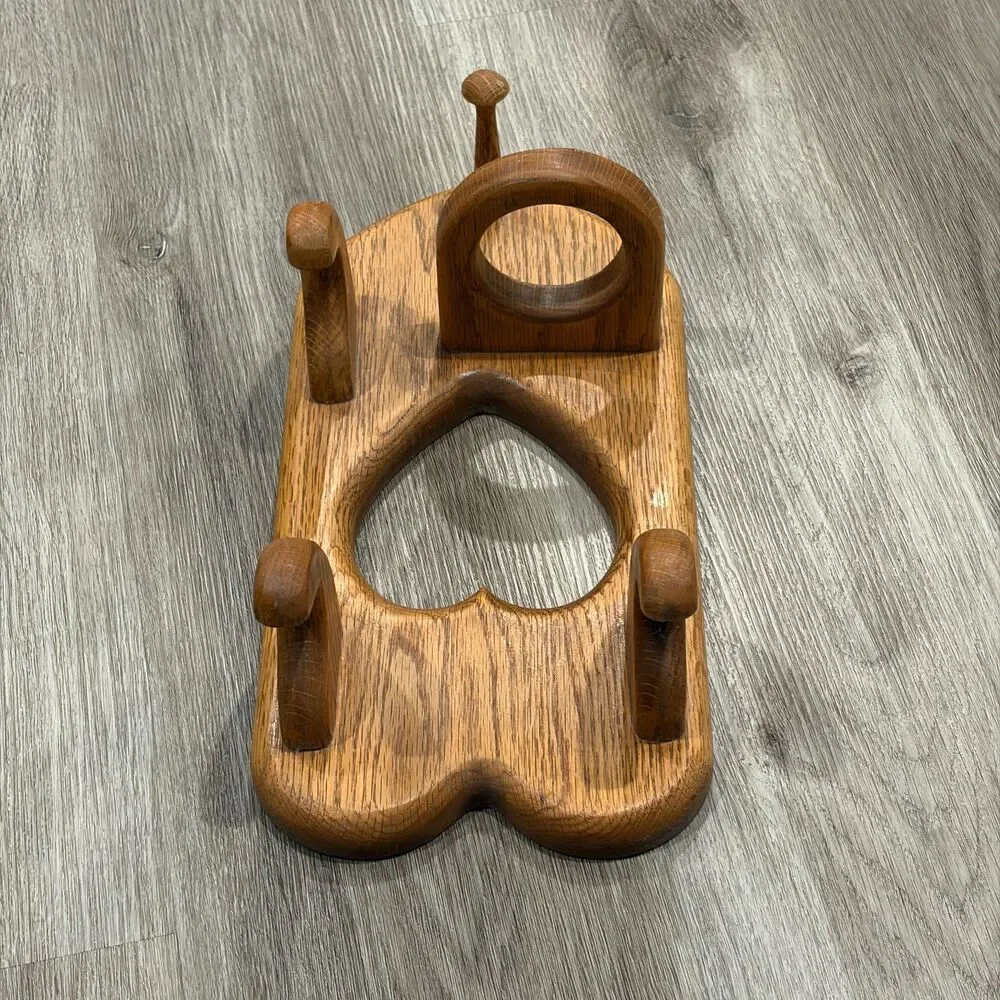 Vintage Wooden Heart Hanging Wall Decor & Candle Holder/Rack Shelf USA Made 14x7